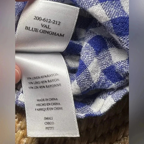 Rails Women's Val Blue Gingham Plaid Long Sleeve,Button Down, Tie Front, Size S - Picture 9 of 9